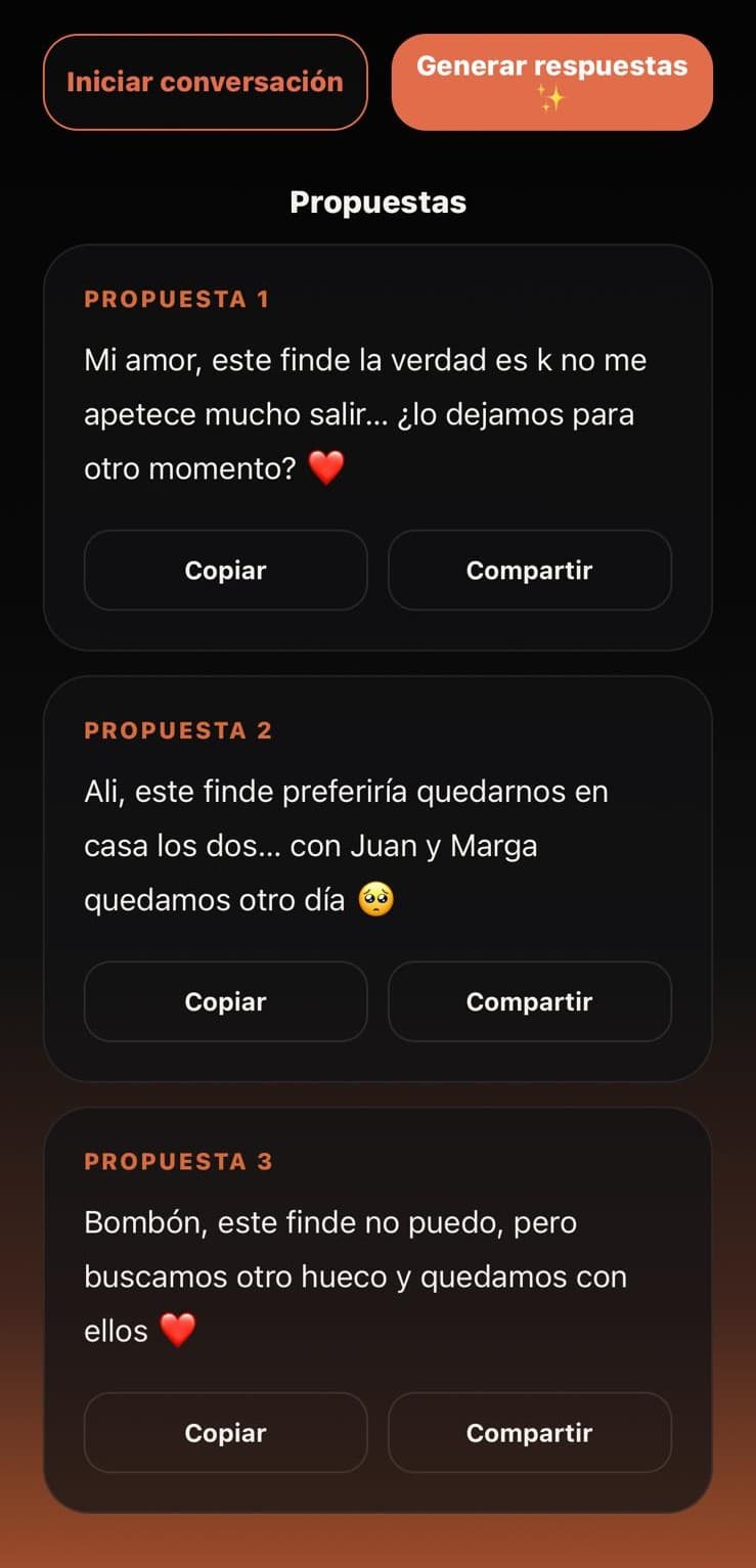 Propuestas generadas por Haaro